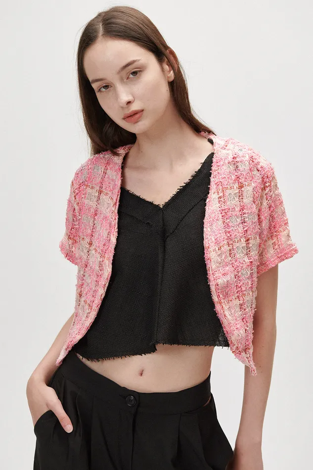 Storets Allira Tweed Cropped Jacket Women Jackets and Coats