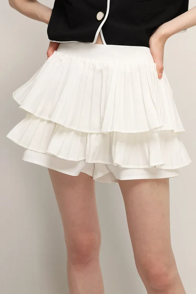 Storets Clara Pleated Ruffle Skort Women Skorts