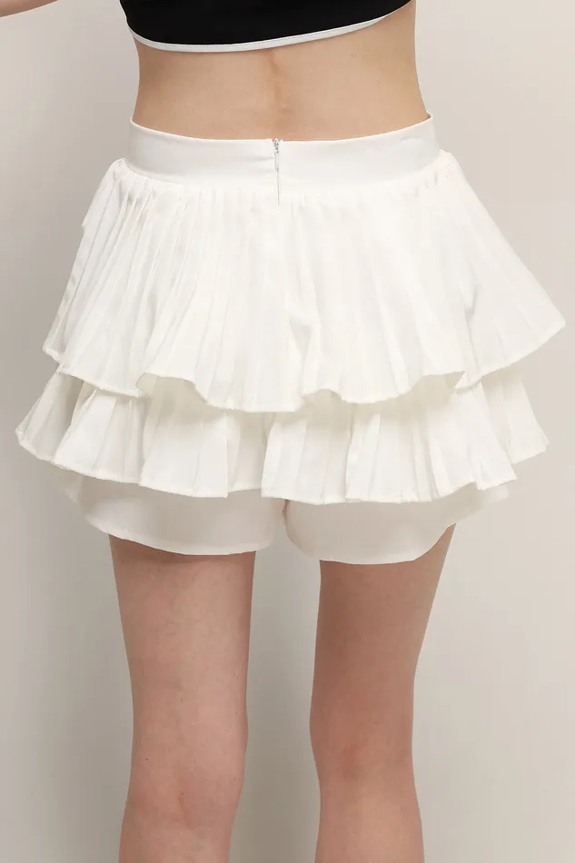 Storets Clara Pleated Ruffle Skort Women Skorts