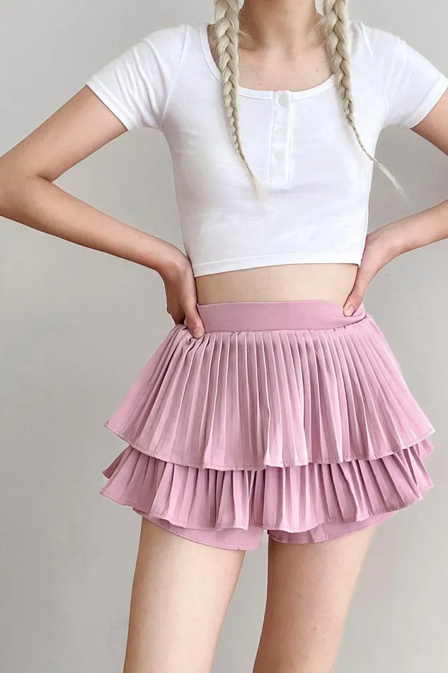 Storets Clara Pleated Ruffle Skort Women Skorts