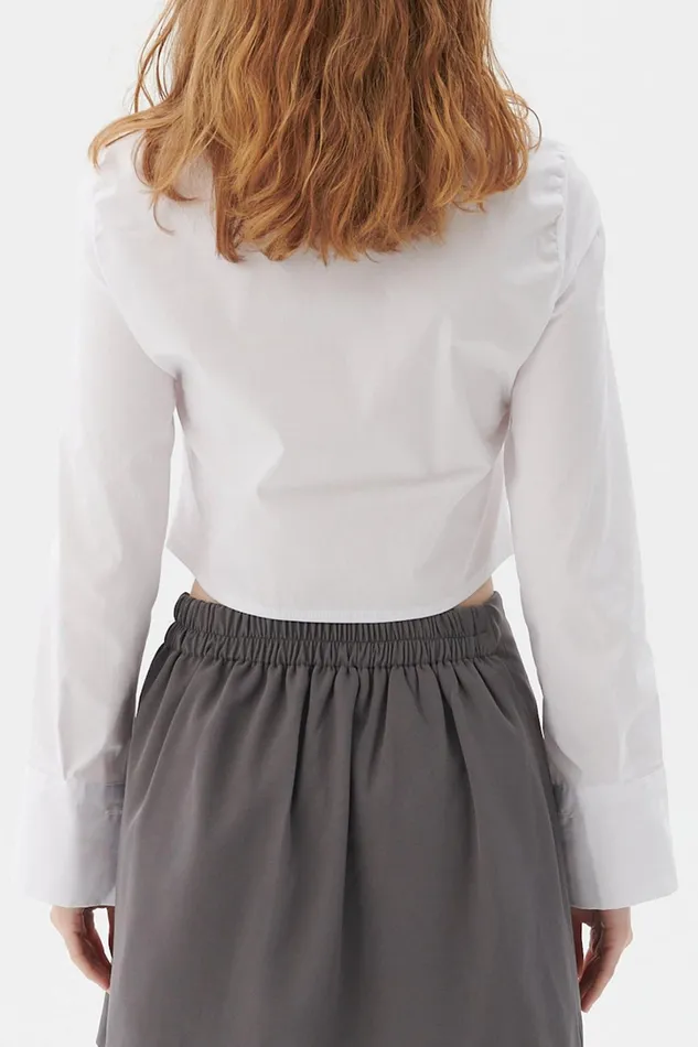 Storets Courtney Ruched Crop Shirt Women Shirts and Blouses Storets Courtney Ruched Crop Shirt Women Shirts and Blouses