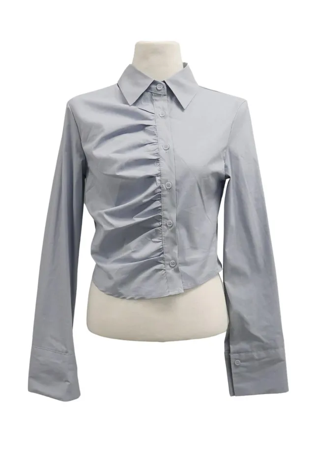 Storets Courtney Ruched Crop Shirt Women Shirts and Blouses Storets Courtney Ruched Crop Shirt Women Shirts and Blouses