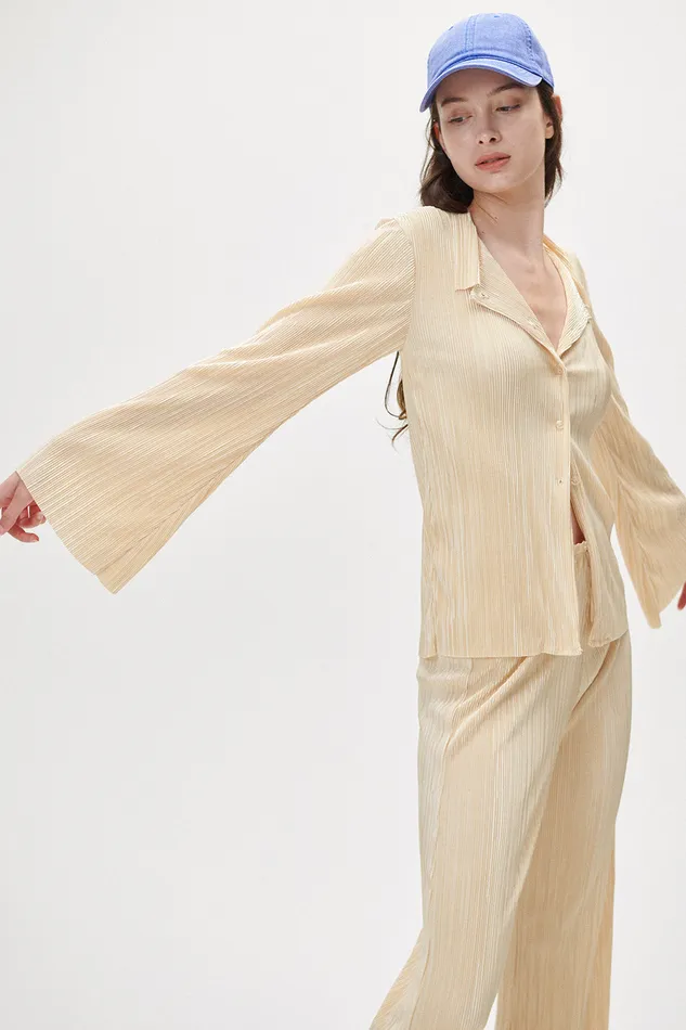 Storets Elena Plisse Shirt Women Shirts and Blouses