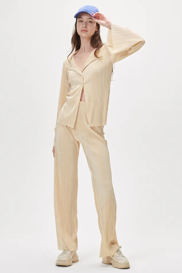Storets Elena Plisse Shirt Women Shirts and Blouses