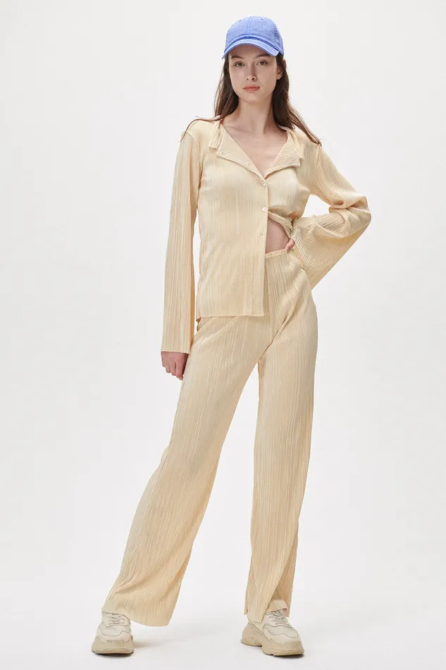 Storets Elena Plisse Shirt Women Shirts and Blouses