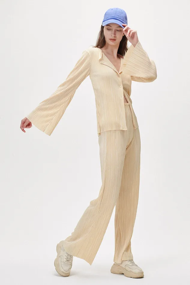 Storets Elena Plisse Shirt Women Shirts and Blouses