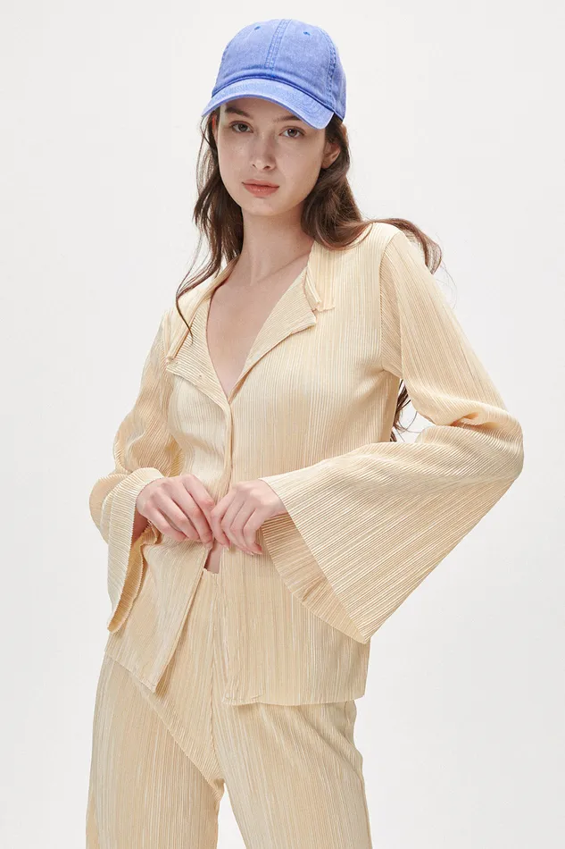 Storets Elena Plisse Shirt Women Shirts and Blouses
