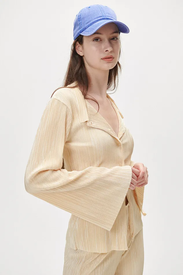 Storets Elena Plisse Shirt Women Shirts and Blouses