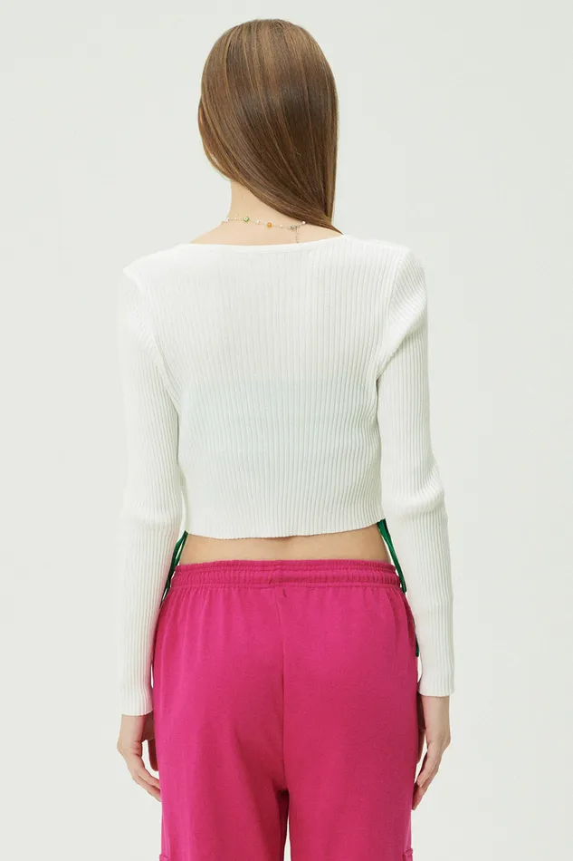 Storets Elena Tie Front Cardigan Women Crop Tops