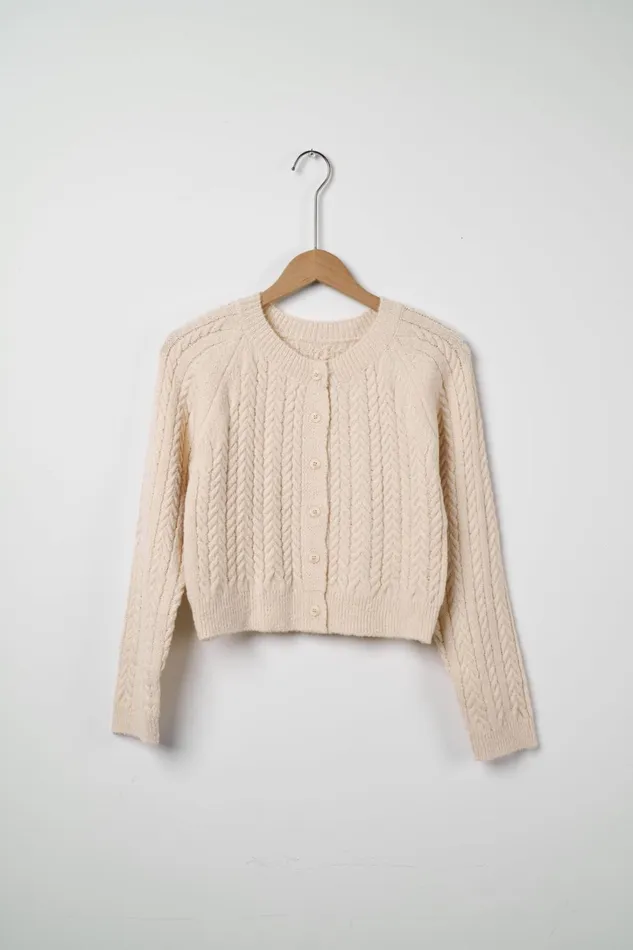 Storets Ellie Cable Knitted Cardigan Women Sweaters and Knitwears