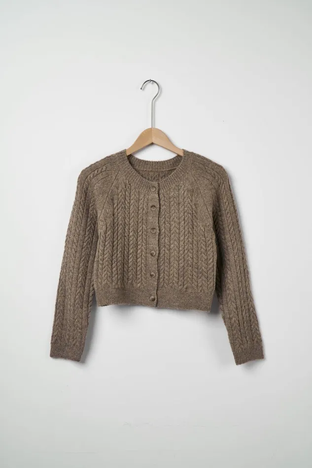 Storets Ellie Cable Knitted Cardigan Women Sweaters and Knitwears