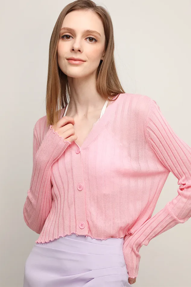Storets Ellie Seethru Cropped Cardigan Women Sweaters and Knitwears