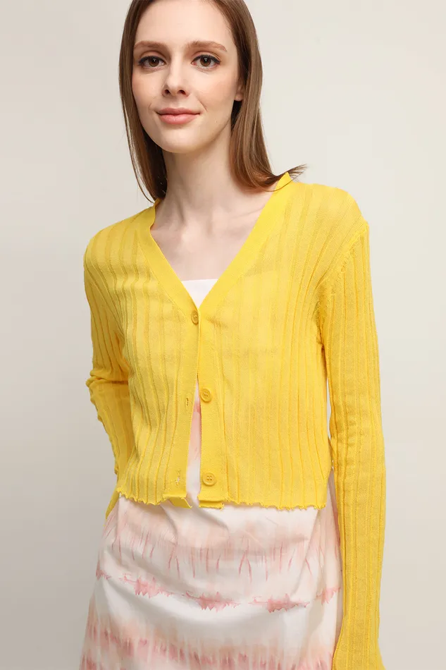 Storets Ellie Seethru Cropped Cardigan Women Sweaters and Knitwears