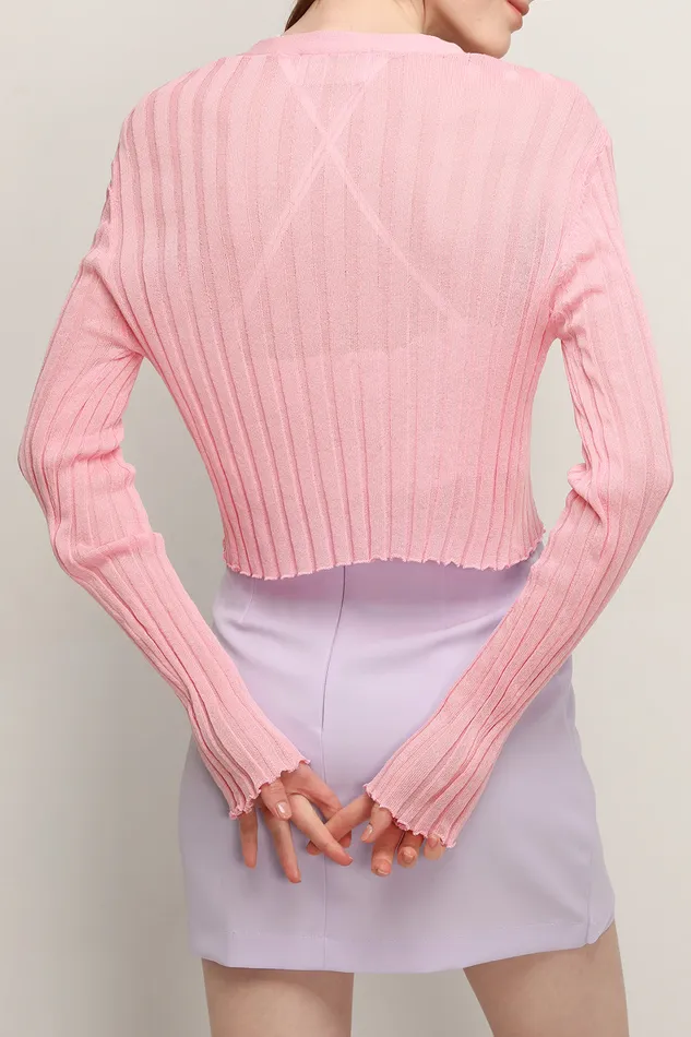 Storets Ellie Seethru Cropped Cardigan Women Sweaters and Knitwears