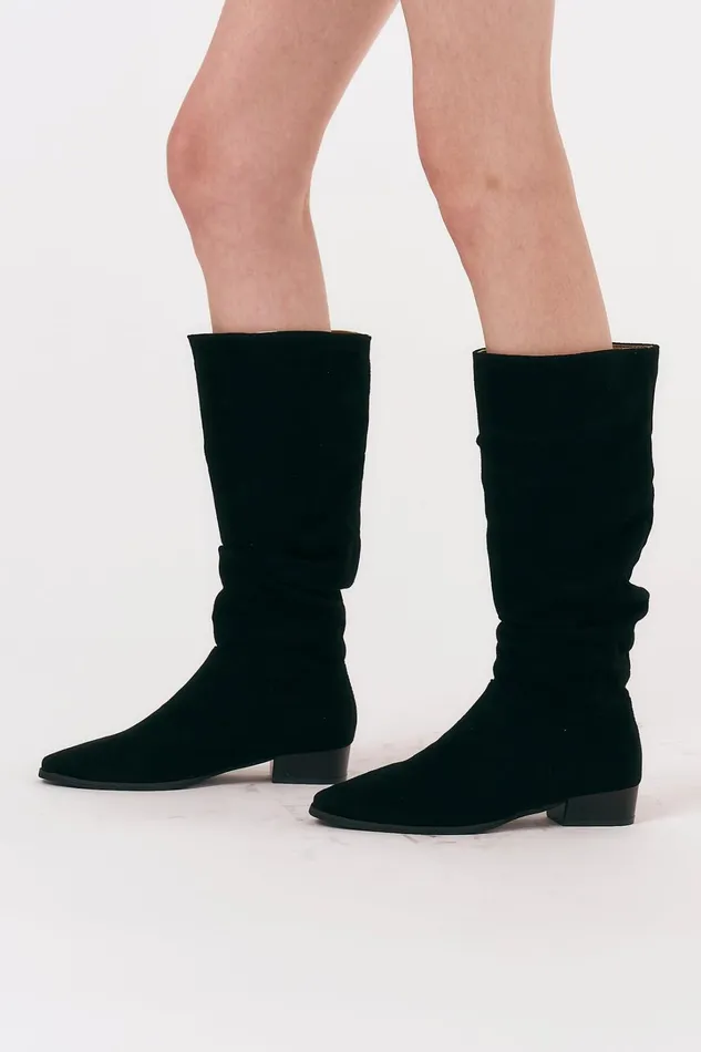 Storets Emily Ruched Western Boots Women Shoes