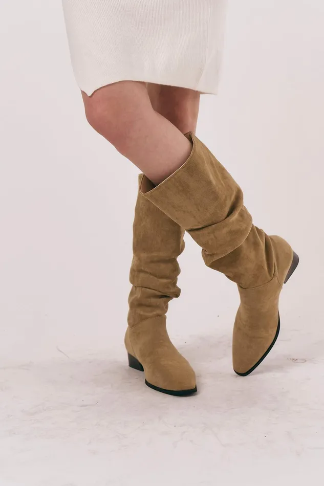 Storets Emily Ruched Western Boots Women Shoes