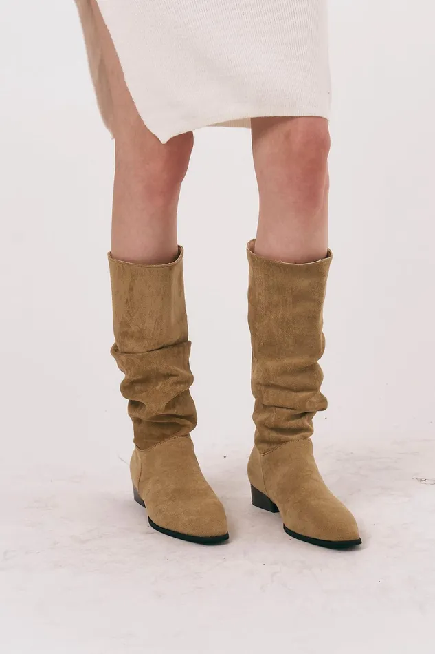 Storets Emily Ruched Western Boots Women Shoes