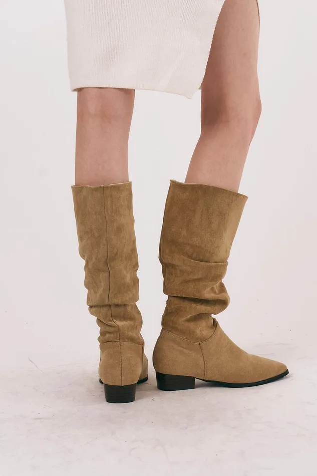 Storets Emily Ruched Western Boots Women Shoes