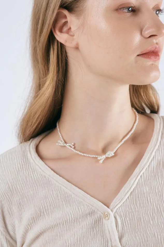 Storets Faux Pearl Bow Necklaces Women Jewelry