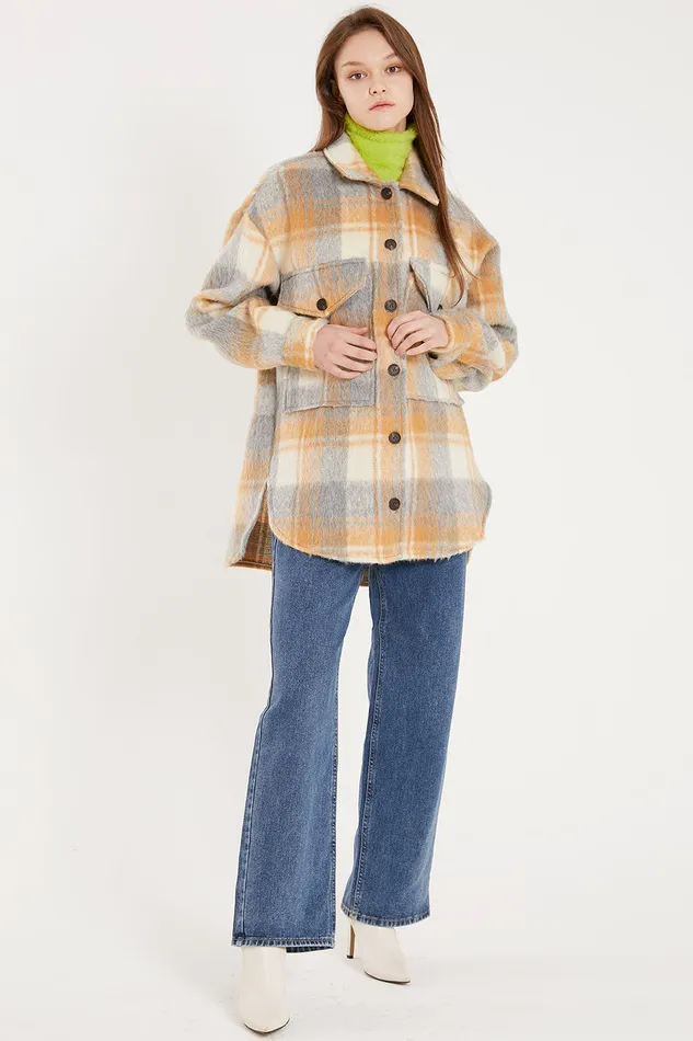 Storets Gia Oversized Fuzzy Shacket Women Jackets and Coats