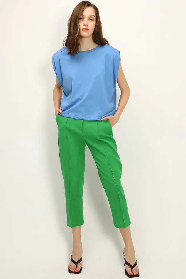Storets Gianna Linen Cigarette Pants Women Trousers