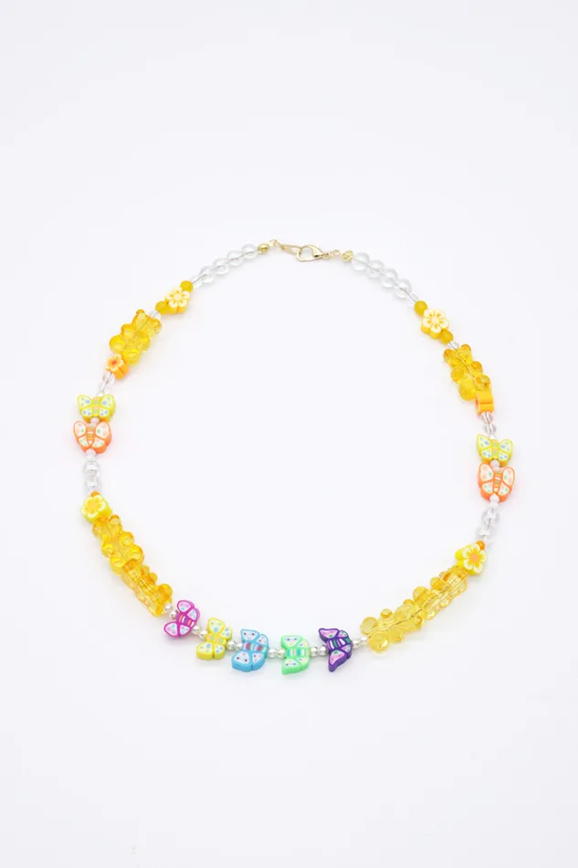 Storets Gummy Bear Beaded Necklace Women Jewelry