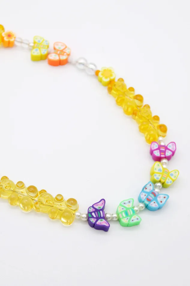 Storets Gummy Bear Beaded Necklace Women Jewelry