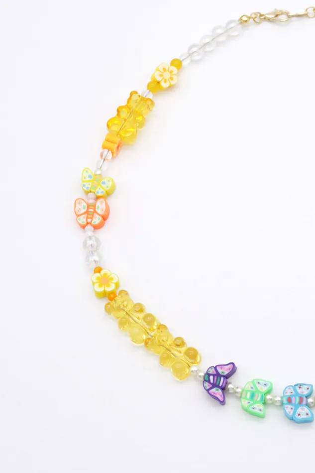 Storets Gummy Bear Beaded Necklace Women Jewelry