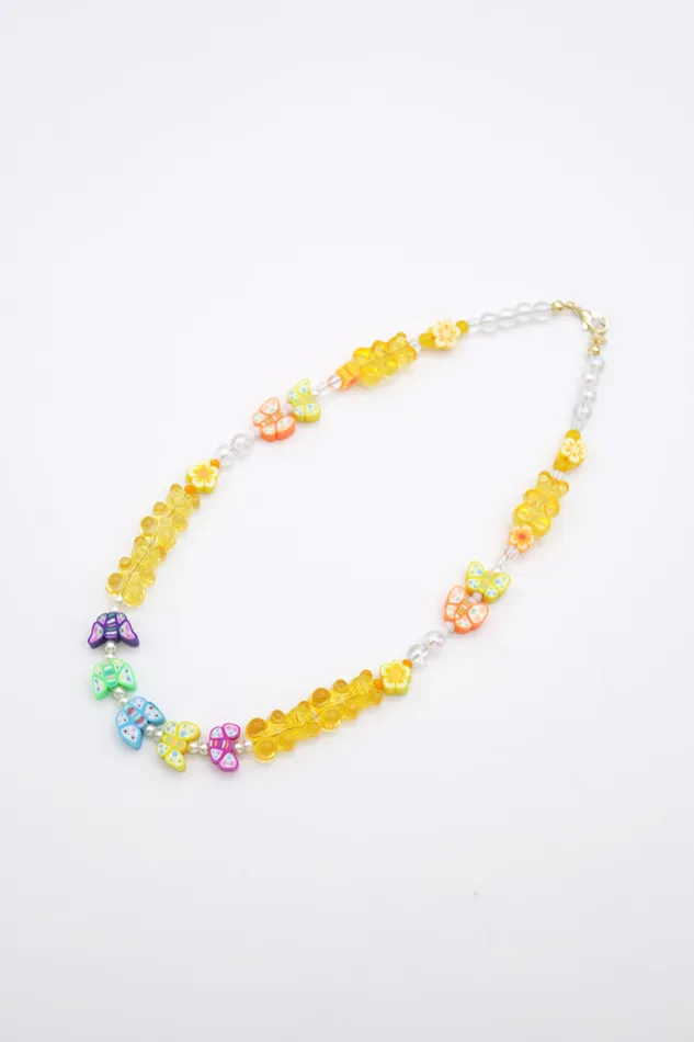 Storets Gummy Bear Beaded Necklace Women Jewelry