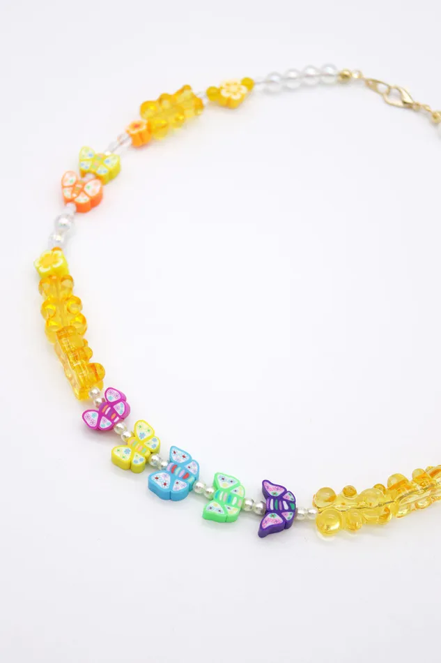 Storets Gummy Bear Beaded Necklace Women Jewelry