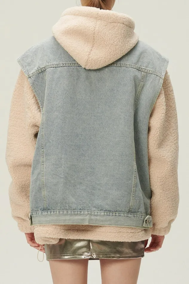 Storets Hada Denim Vest And Jacket Set Women Jackets and Coats