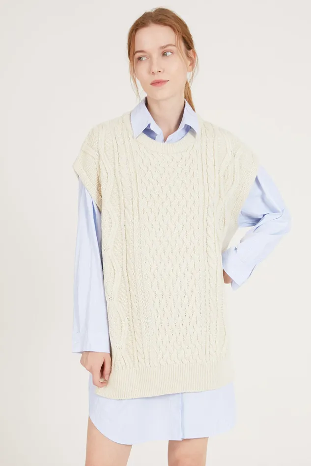 Storets Harper Oversized Sweater Vest Women Sweaters and Knitwears