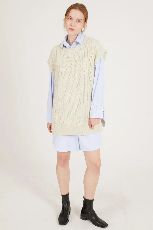 Storets Harper Oversized Sweater Vest Women Sweaters and Knitwears