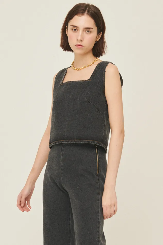 Storets Harper Sleeveless Denim Top Women Tops
