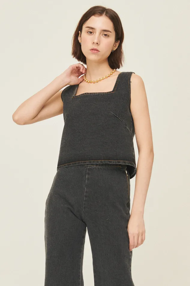 Storets Harper Sleeveless Denim Top Women Tops