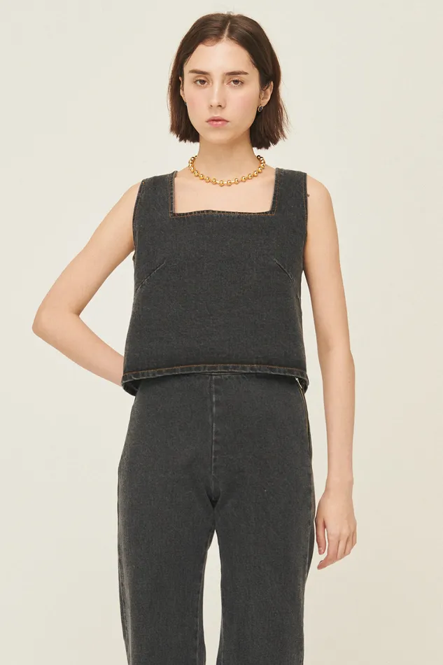 Storets Harper Sleeveless Denim Top Women Tops