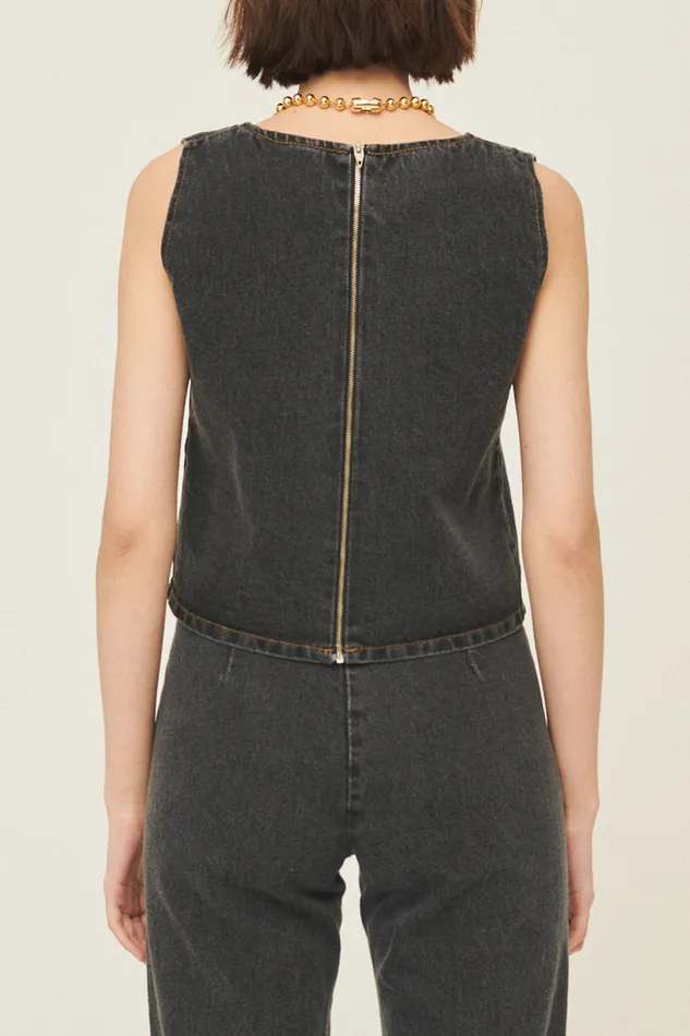 Storets Harper Sleeveless Denim Top Women Tops