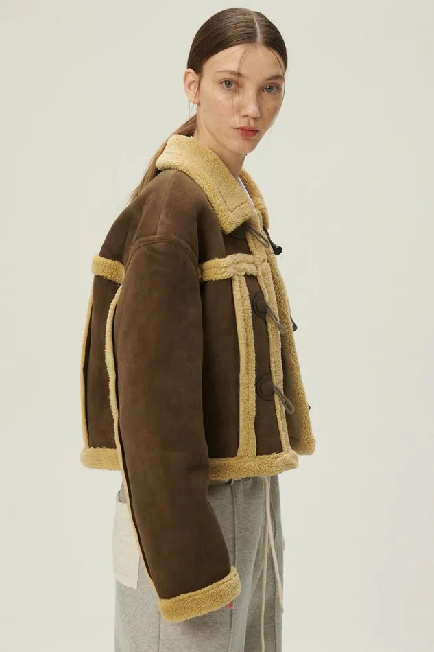 Storets Helen Duffle Shearling Jacket Women Jackets and Coats