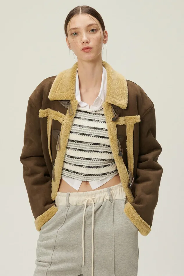 Storets Helen Duffle Shearling Jacket Women Jackets and Coats