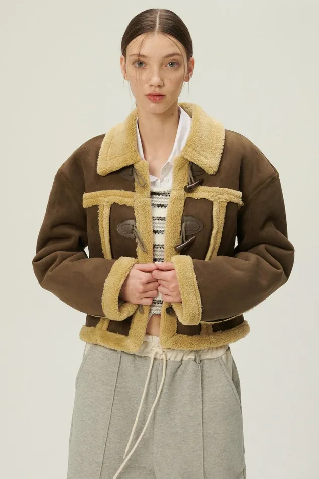 Storets Helen Duffle Shearling Jacket Women Jackets and Coats