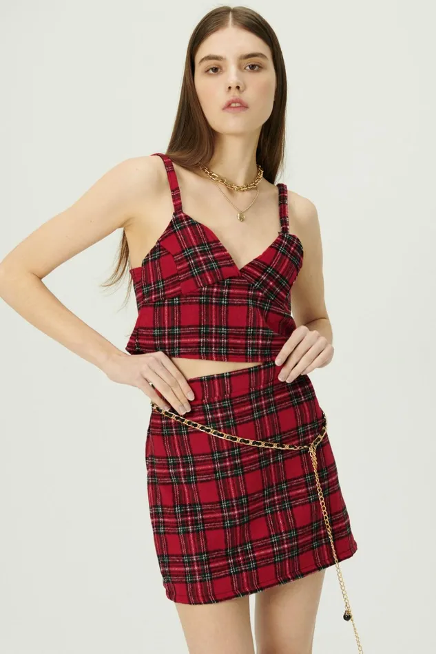 Storets Jasper Sleeveless Cami Top In Plaid Women Tops