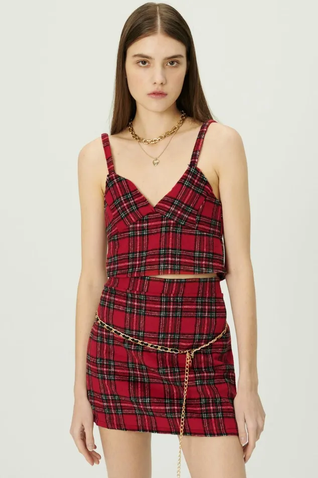 Storets Jasper Sleeveless Cami Top In Plaid Women Tops