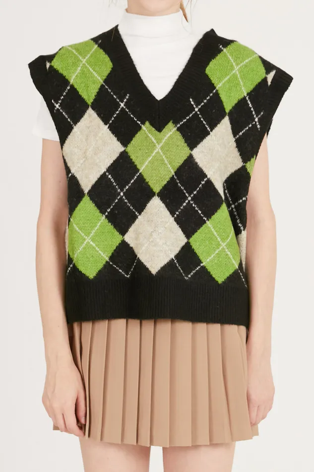 Storets Mandy Argyle Sweater Vest Women Sweaters and Knitwears