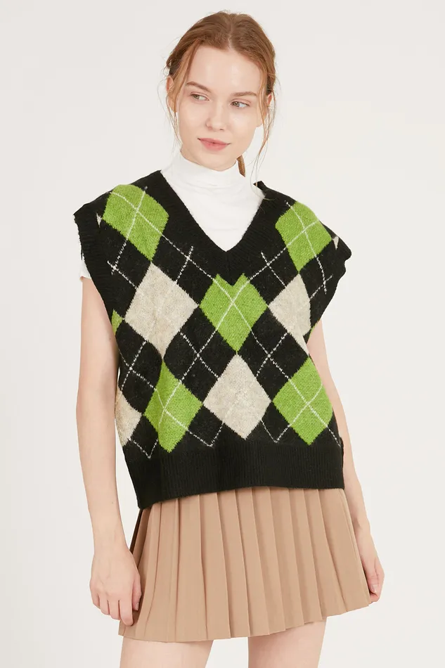 Storets Mandy Argyle Sweater Vest Women Sweaters and Knitwears