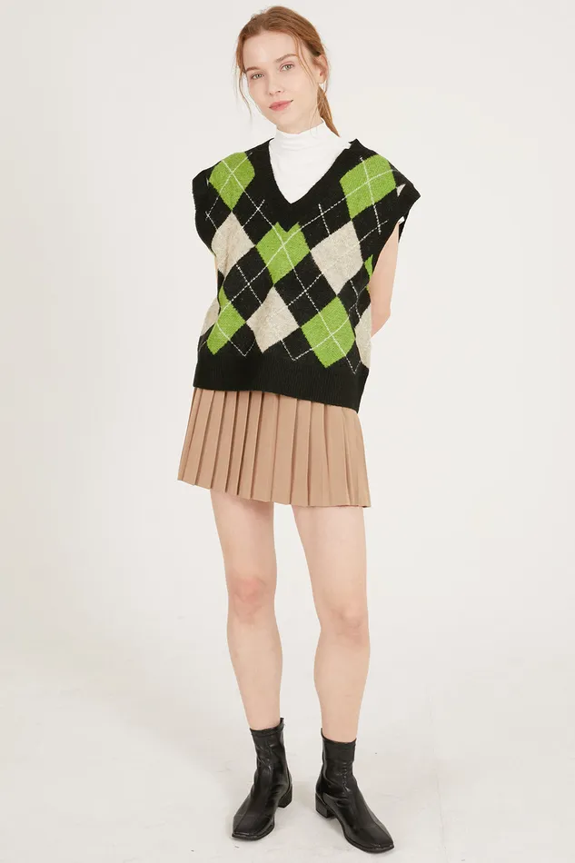 Storets Mandy Argyle Sweater Vest Women Sweaters and Knitwears
