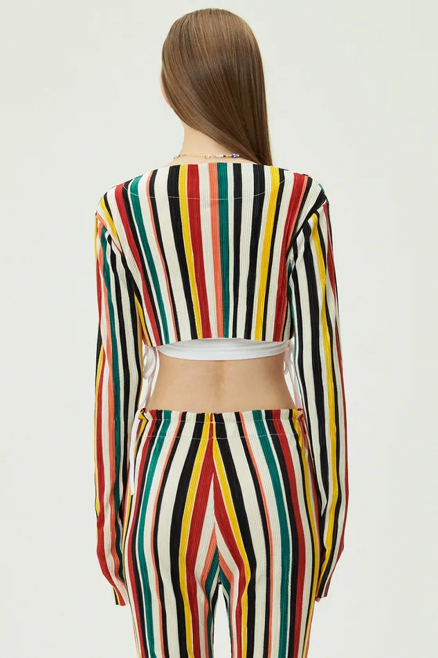Storets Nadua Striped Plisse Cardigan Women Cardigan