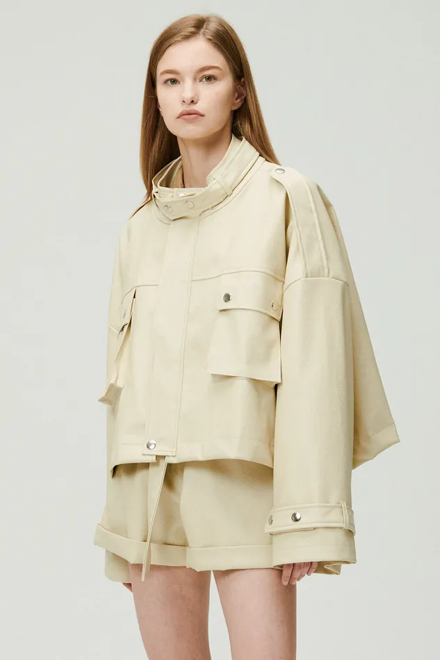 Storets Naomi Oversized Pleather Jacket Women Jackets and Coats