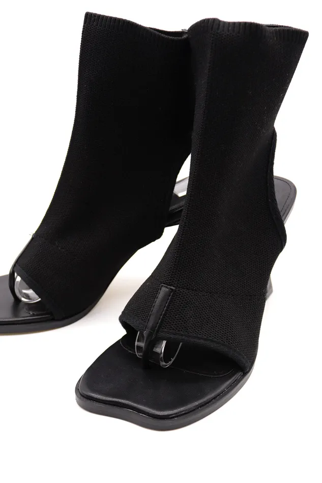 Storets Natalie Open Toe Ankle Sock Boots Women Shoes