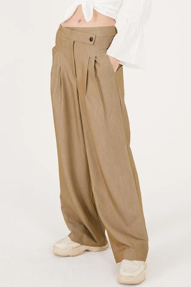 Storets Nova Wrap Front Wide Leg Pants Women Trousers