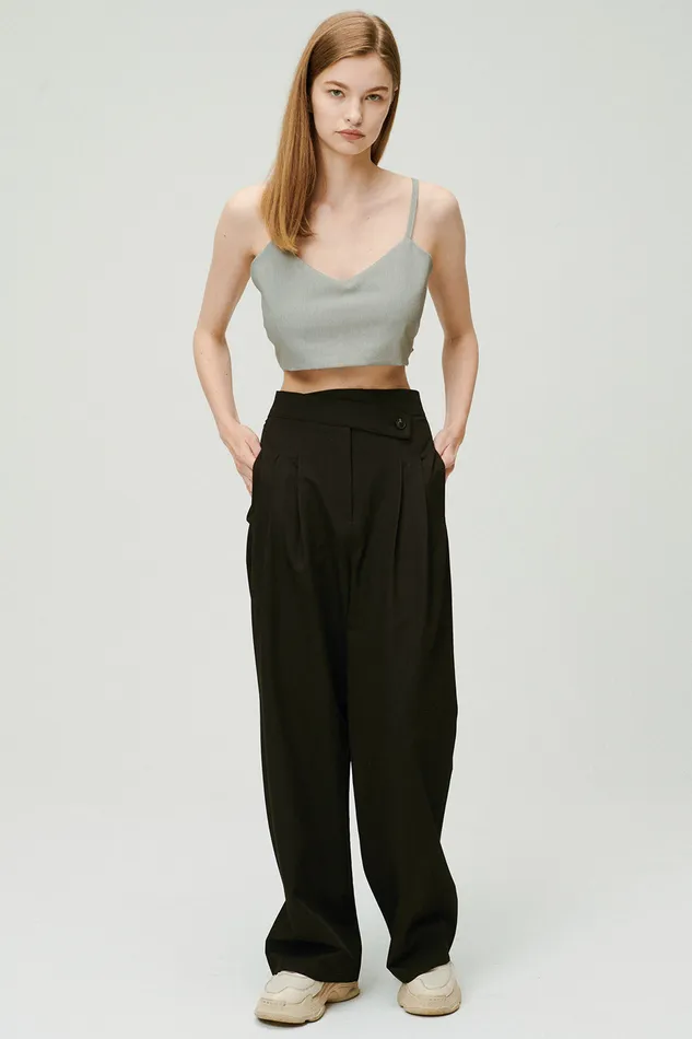 Storets Nova Wrap Front Wide Leg Pants Women Trousers